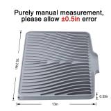 TIKNIK Silicone Dish Drying Mat for Kitchen Counter, Dish Drying Pad, Non-Slip Drain Pad with Built-in Drain, Heat Resistant Stone Drying Mat(15.8\" x 13\", Grey)