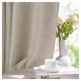 jinchan 85% Blackout Curtain Faux Linen Textured Curtain for Bedroom, 84 Inch Long Taupe Black Out Curtains Room Darkening Grommet Top Window Drape, Curtain for Living Room 2 Panels