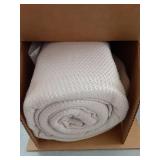 Bedsure GentleSoft 100% Cotton Blanket Queen Size for Bed - Breathable and Lightweight, Soft Cozy Textured Herringbone Woven Blanket for Summer, Linen Beige, 90x90 inches
