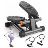 Niceday Steppers for Exercise, Mini Stair Stepper with Resistance Bands at Home Workout Equipment with 300LBS Loading Capacity, Hydraulic Fitness Stepper with LCD Monitor