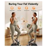Niceday Steppers for Exercise, Mini Stair Stepper with Resistance Bands at Home Workout Equipment with 300LBS Loading Capacity, Hydraulic Fitness Stepper with LCD Monitor