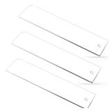 PEUTIER 3pcs Snowboard Wax Plastic Scraper, 9 x 2.2 Inches - 4mm Thick - Transparent Ski Snowboard Plastic Wax Scraper for Removing Extra Wax on Snowboards
