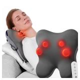 BOB AND BRAD Back Massager with Heat and Remote, EZBack Plus Corded Neck Massager for Pain Relief Deep Tissue, Shiatsu Massage Pillow with 3 Level for Full Body, FSA Eligible Ideal Gifts for Women