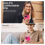 Vooii Compatible with iPhone 14 Case,[Silky Touch Premium Liquid Silicone] [Soft Anti-Scratch Microfiber Lining], Ultra Slim Shockproof Protective Case for iPhone 14 - Hot Pink