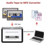 Cassette Player - Compact Tape Player Portable Recorder with Earphone-Convert Audio Music Cassette to MP3 Digital, Compatible with Laptop/PC/MAC- for Entertainment, Travel, Light Sports(Silver)