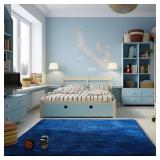 Ophanie Blue Rug, Boys 4x6 Rugs for Bedroom Royal Dark Blue Carpet Nursery Aesthetic, Kids Playroom Navy Area Rugs for Girls Teen Home Decor, Fluffy Shag Bedside Floor Living Room Carpet