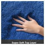Ophanie Blue Rug, Boys 4x6 Rugs for Bedroom Royal Dark Blue Carpet Nursery Aesthetic, Kids Playroom Navy Area Rugs for Girls Teen Home Decor, Fluffy Shag Bedside Floor Living Room Carpet