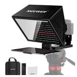 NEEWER Basics X12B Aluminum Alloy Liftable Teleprompter 12\" for iPad Tablet Phone DSLR Camera, No Assembly, Remote & App Control, Compatible with iOS Android, Pro for Online Teaching Live Streaming