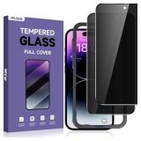 ruwa Privacy Screen Protector for iPhone 14 Pro Max [6.7 Inch][2-Pack] Anti-peep Tempered Glass Film with Easy Installation Alignment Frame, 9H Hardness, Scratch Resistant, Case Friendly