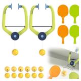 Missing Pieces Sufeasdf Hanging Table Tennis Trainer Portable Set, 2 Pcs Trainer 12 Balls Door Pong Game for Kids with Racket and Balls, Adjustable Hanging Table Tennis Trainer