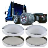 4 pcs Chrome 8 Inch Hub Caps Dome Metal 8\" Semi Truck Hub Covers Axle Cap Rear Wheel Covers Set for Semi Truck Hub Covers for Peterbilt Freightliner Baby Moon Hubcaps