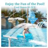 Pool Fountains for Above and In-Ground Pools,Dual Spray High Pressure Pool Sprinkler Fountain 360Â° Adjustable Pool Water Fountain Pool Chiller Water Fun Pool Aerator Backyard Decor Outdoor Pools