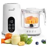 GROWNSY Baby Food Maker with Steam Basket, One Step Baby Food Processor Steamer Puree Blender Grinder Mills Machine, Auto Cooking Grinding and Sterili-zing for Healthy Homemade Baby Food, BPA-Free