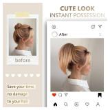 Claw Clip Ponytail Extension - 10 Inch Short Ponytail Extension, Straight Pony Tails Hair Extensions, Synthetic Hair Extensions Ponytail, Clip On Ponytails for Women (Light Brown with Golden Ends)