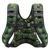 ZELUS Weighted Vest, 6lb/8lb/12lb/16lb/20lb/25lb/30lb Weight Vest for Men Women with Storage Pocket Reflective Strips for Workout Strength Training Running Muscle Building, Green Camo (12 lb)