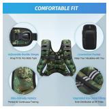 ZELUS Weighted Vest, 6lb/8lb/12lb/16lb/20lb/25lb/30lb Weight Vest for Men Women with Storage Pocket Reflective Strips for Workout Strength Training Running Muscle Building, Green Camo (12 lb)