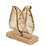OwlGift Freestanding Modern Napkin Holder with Leaf Design, Tabletop Tissue Dispenser, Countertop Napkin Storage Organizer â Bronze