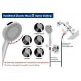NearMoon Filtered Shower Head, High Pressure 8â³Square, 5 settings Handheld Rain Shower Filter Combo with Self-adhesive Holder/1.5M Hose -1 Replaceable Filter Cartridge (Chrome Finish)