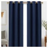 Diraysid Blackout Curtains for Bedroom Grommet Thermal Insulated Room Darkening Curtains (42 x 84 Inch, 2 Panels, Navy Blue)