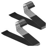 Zober Pants Hangers Non Slip - 20 Pack Open Ended Pants and Jean Hangers for Closet - Space Saving Clothes Hanger - Strong, Durable, Metal Pant Hangers (Black)