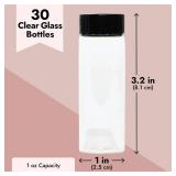 Juvale Clear One Ounce Glass Bottles - Leak-Resistant Shot Bottles with Caps - Makeup Storage & Sample Containers - 29 Pack, 1 Fl Oz