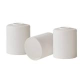 White Line Painted Glass Shade, Cylinder Globe replacement for Vanity Light, Chandelier (white, 3 Pack)