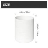 White Line Painted Glass Shade, Cylinder Globe replacement for Vanity Light, Chandelier (white, 3 Pack)