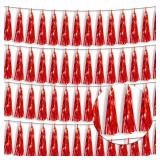 4P Red Foil Fringe Tassel Banner Garland Metallic Tinsel Streamers Wall Hanging Curtain Backdrop Banner for Parade Floats, 2024 Graduation Decorations, Wedding Party Decoration