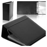 BENT,SEE PHOTOS Playbill Binder - 10 x 9.5 in, 4-Inch Spine, 3-Ring, Black Leatherette Cover - Folder with 30 Plastic Sleeves - 2 Pockets Per Sleeve