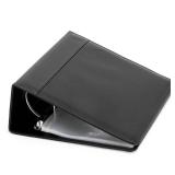 BENT,SEE PHOTOS Playbill Binder - 10 x 9.5 in, 4-Inch Spine, 3-Ring, Black Leatherette Cover - Folder with 30 Plastic Sleeves - 2 Pockets Per Sleeve