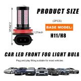 Yourkar 2 PCS LED Fog Light Bulbs, 12V Plug and Play Car Fog Lights, High Bright LED Chips Fog Lamps Replacements for Most Cars, Trucks, SUVs, Car Accessories (Pink)
