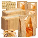 Feifeiya Only 50 Piece Set Kraft Paper Bread Bags for Homemade Sourdough Bread Bags with Clear Window 14