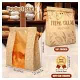 Feifeiya Only 50 Piece Set Kraft Paper Bread Bags for Homemade Sourdough Bread Bags with Clear Window 14