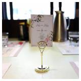 BARsics 12pcs Gold Premium Table Place Card Holders with Weighted Base Stand and Clip