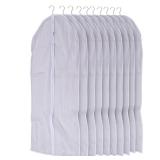 Noa Store Garment Bags Hanging Clothes - Transparent White Clothes Travel Storage Bags - Durable PVC with Two-Way Zip for Space-Saving Wardrobe Organization - 31.4\" L x 23.6\" W - Set of 10