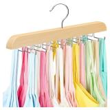 Resovo Tank Top Hanger with Premium Wood, Large Capacity, Space Saving,360 Degree Rotating, Foldable Metal Hooks, Tank Tops