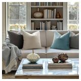 MIULEE Pack of 2 Velvet Pillow Covers Decorative Square Pillowcase Soft Solid Christmas Cushion Case for Spring Couch Sofa Bedroom Car 12x12 Inch Cream White