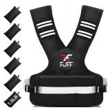 FUFF Weighted Vest Woman 4â10 Lb Unisex With 6 Weight Bags, Reflective Adjustable Weighted Vest For Walking, Exercise And Strength Training