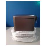Homie Soft Close, Slim Trash Can 1.6 Gallon with Anti - Bag Slip Liner and Lid, Use as Mini Garbage Basket, Slim Dust Bin, or Decor in Bathroom, Restroom, Kitchen, or Bedroom (Bronze)