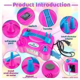Anordsem Electric Balloon Air Pump: Polypropylene Plastic Case with Dual Nozzle - Quick Inflating for All Balloons at Home - Rose Red Blower Machine Knotter for Parents Party DIY Decoration