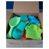 RACPNEL Collapsible Foldable Beach Buckets and Shovels Set - Kids Beach Toys with Mesh Bag & Sand Molds, Silicone Pails for Travel