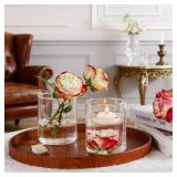 TBWIND 12pcs Small Glass Cylinder Vases for Centerpieces, 4 Inch Clear Flowers Vase for Wedding Decorations, Glass Hurricane Candle Holder for Home Decor Table Centerpiece