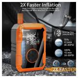 Lazyshine Portable Air Pump for Car Tires, 150 PSI Tire Inflator Cordless with LED Light, Rechargeable Auto Shut-off Air Compressor 2X Fast Inflation Tire Pumps for Car Bike Motorcycle Ball