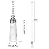 Akahttbn Ceiling Fan Pull Chain Ornaments 12 Inches Crystal Glass Cylindrical and Light Bulb Pull Chain Extension For Ceiling Light Lamp Fan Chain 2 Pcs (Nickel)