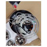 putnik Ceiling Light Fixture Black Globe Sputnik Chandelier with Smoke Glass 5-Light Modern Chandelier