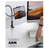 Lamicall Gooseneck Tablet Mount Holder for Bed - Flexible Tablet Arm Clamp for Bed Compatible with Pad Mini 7.9, Air 9.7, Pro 10.5, Kindle, Switch, Galaxy Tabs, More 4.7-11\ Device - Black - Retail: $
