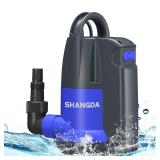 SHANGDA 1 HP Automatic Submersible Water Pump, Portable Sump Pump with Integrated Float Switch 4000GPH Utility Pumps for Pool Tub Garden Pond Flooded Basement Draining - Retail: $73