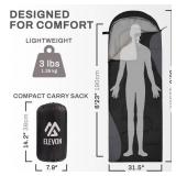 Elevon Sleeping Bag for Adults Teens Kids Cold Warm Weather, Portable Waterproof and Lightweight, Compact with Compression Sack, for 3-4 Seasons Camping, Backpacking, Hiking, Travel, Indoors Outdoors 