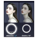 UBeesize 12\ Ring Light Tripod for iPhone with Overhead Phone Mount Holder, Ring Lights with Stand and Camera Mounts for PhotographyLive StreamingTikTokYouTube Content Creation - Retail: $115in