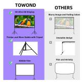 Projector Screen with Stand,84 inches Indoor Projector Screen Outdoor Portable 16:9 4K HD Rear Front Projection Movie Screen with Carry Bag Wrinkle-Free Design for Home Backyard Theater - Retail: $37
